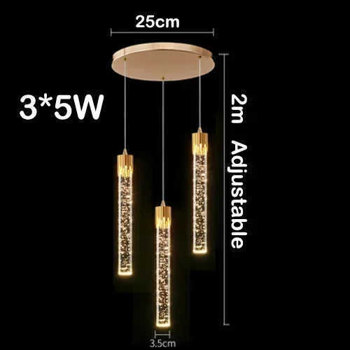 Afralia™ LED Crystal Chandelier for Home Decoration & Lighting in Living Room, Bedroom, Hotel & Bar
