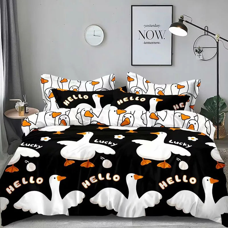 Afralia™ Pattern Printed Duvet Cover Set with 2 Pillowcases in Various Sizes