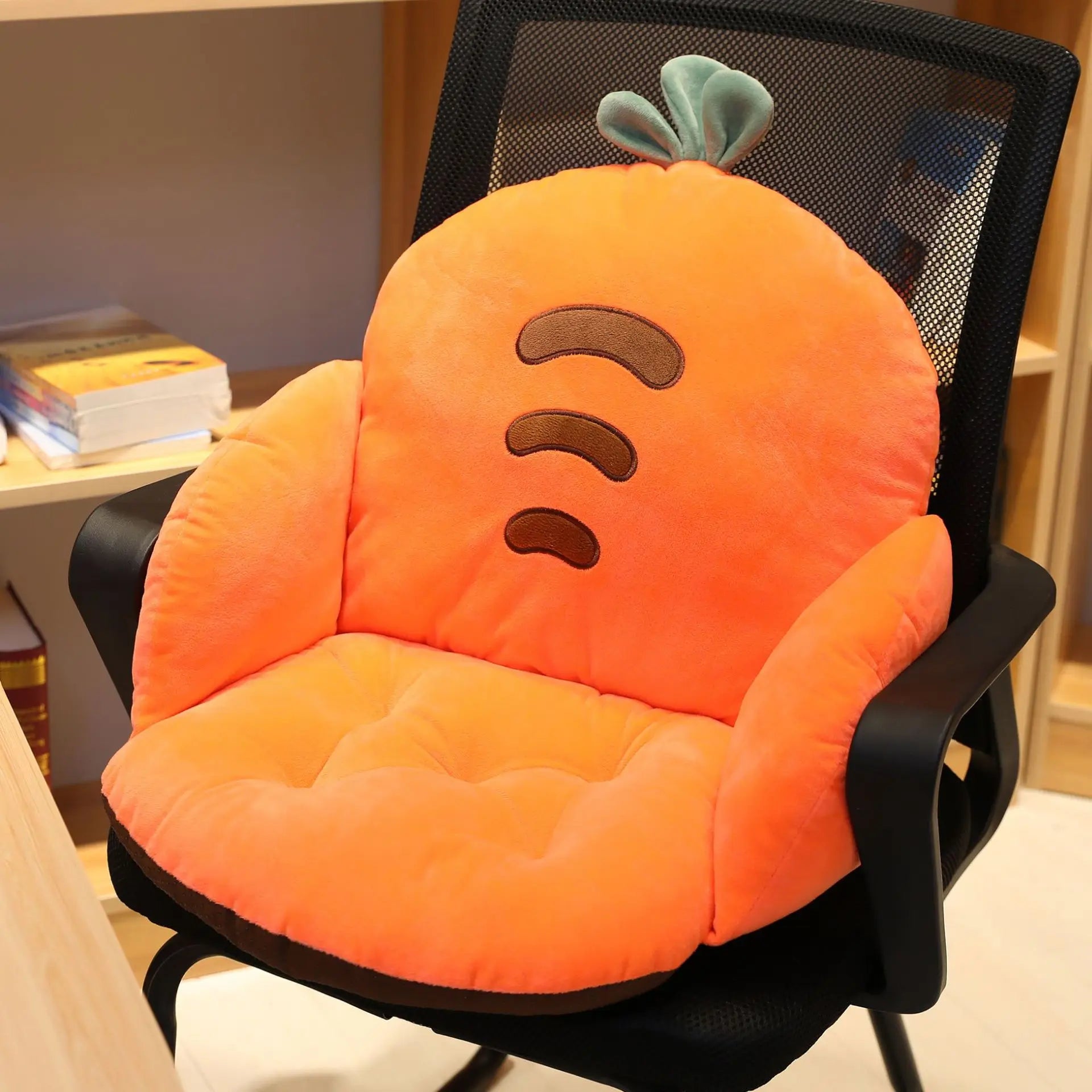 Afralia™ Pink Cartoon Animal Plush Office Chair Cushion Supports Lumbar - Soft Comfort Office Pillows