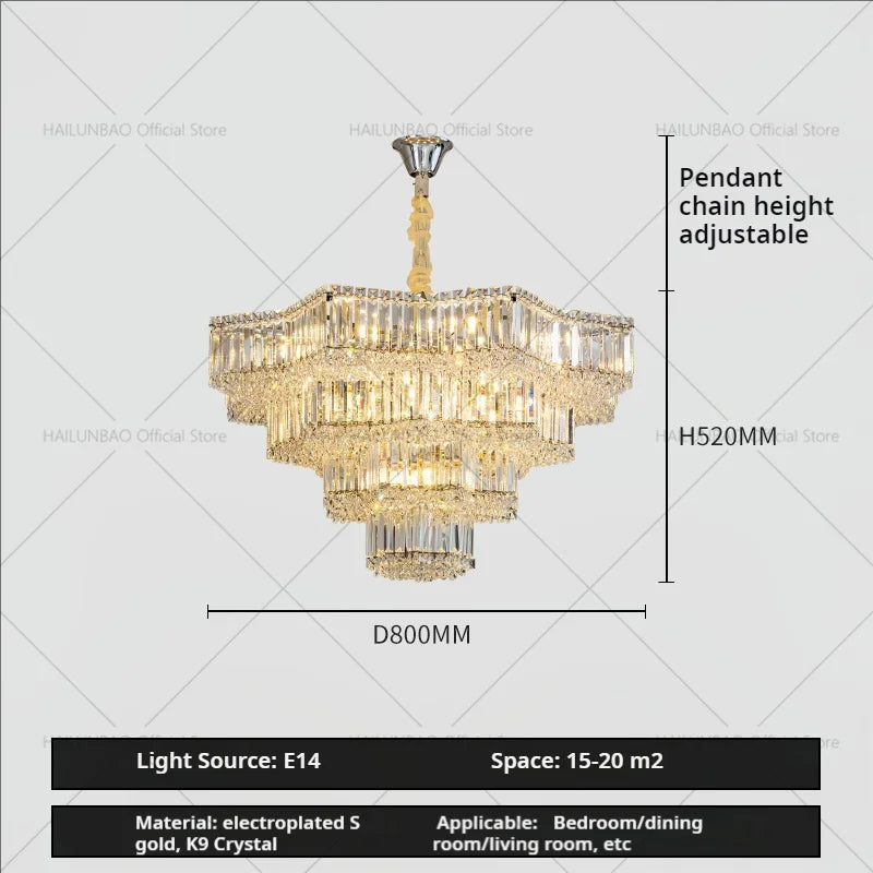 Afralia™ Light Crystal Chandelier: European Style for Living, Dining & Study Rooms