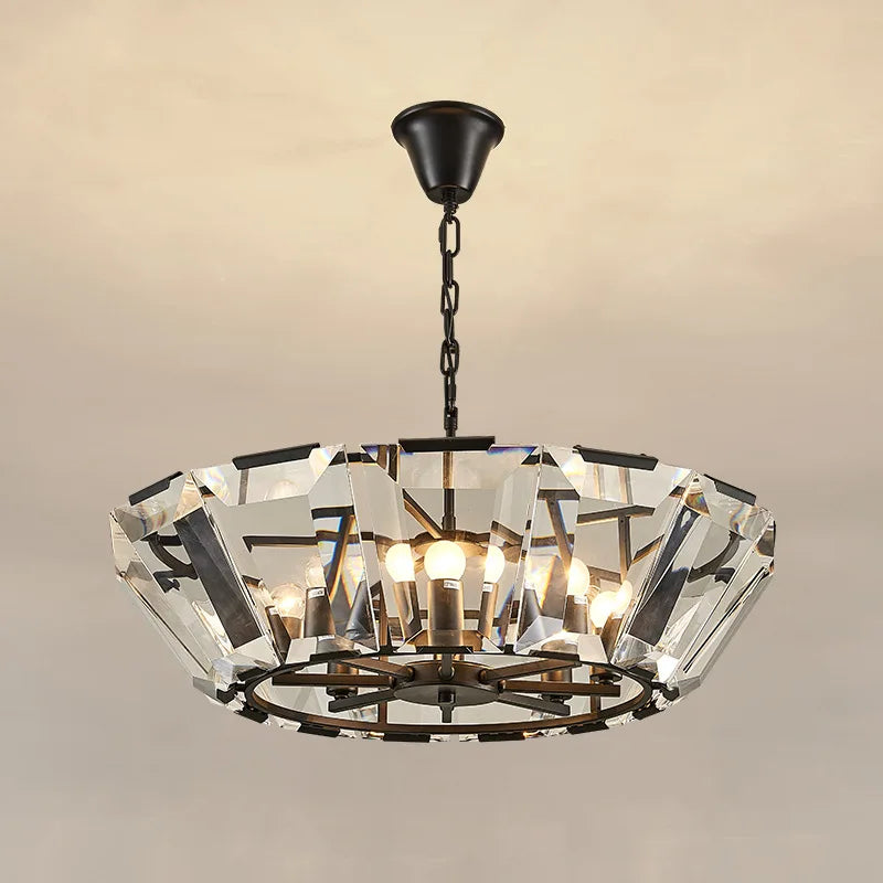 Afralia™ Black Crystal Pendant Chandelier for Home Decor Luxe Lighting