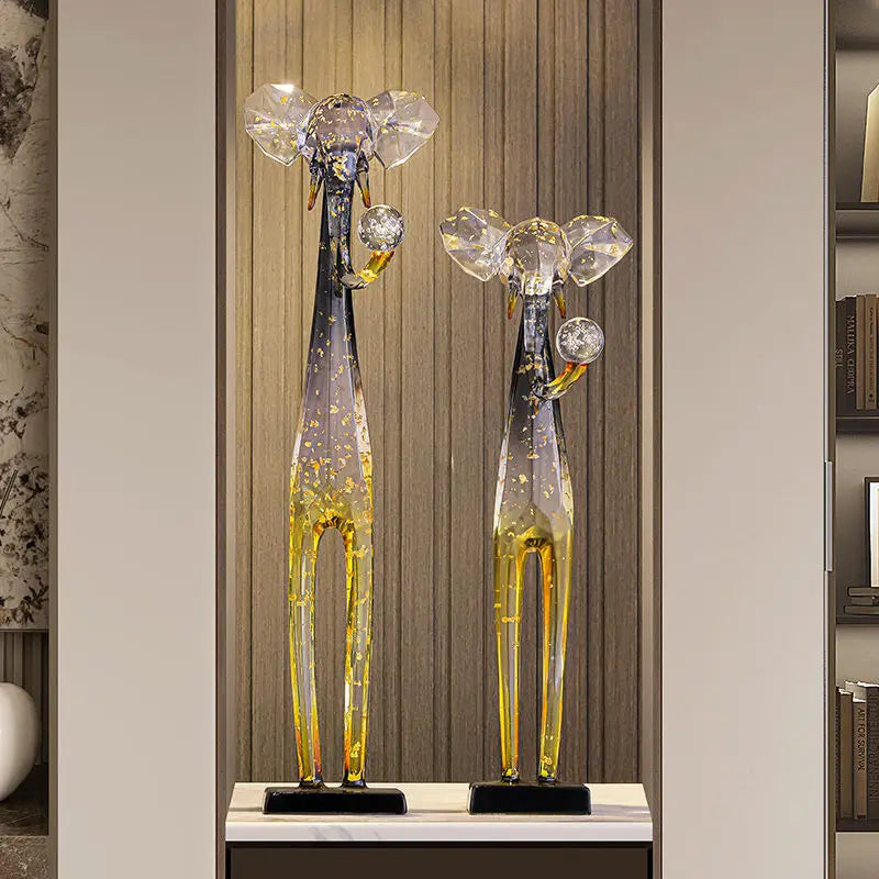 Afralia™ Elephant Floor Decoration Sculpture Living Room TV Cabinet Ornament Figurine