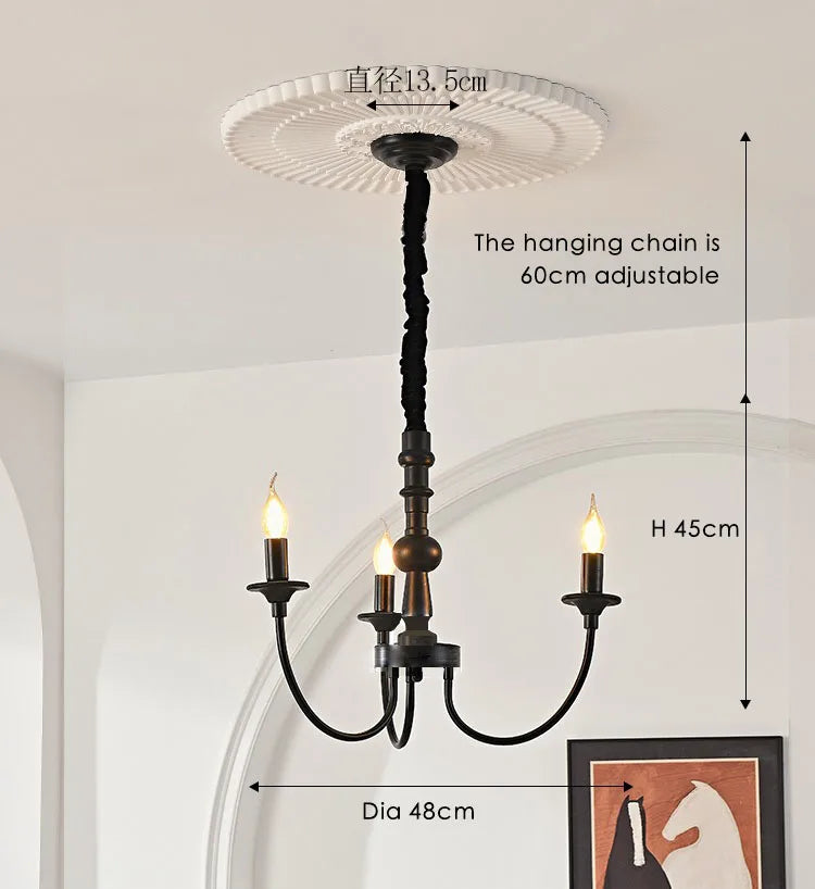 Afralia™ Black Metal Chandelier 8 Heads Pendant Lights for Home Decor