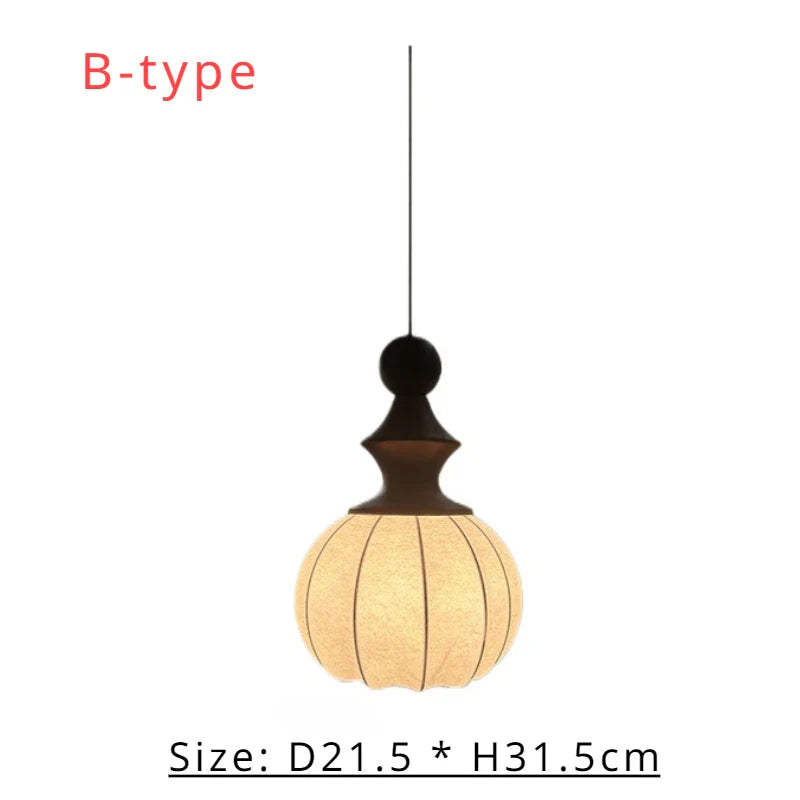 Afralia™ Silk Wood Fabric Pendant Light for Home Decor, Dining Room, Kitchen, Restaurant