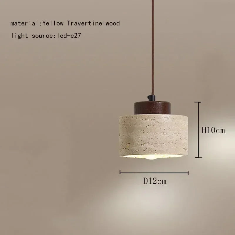 Afralia™ Elegant Wabi Sabi Travertine Pendant Lamp for Dining Desk & Kitchen Island