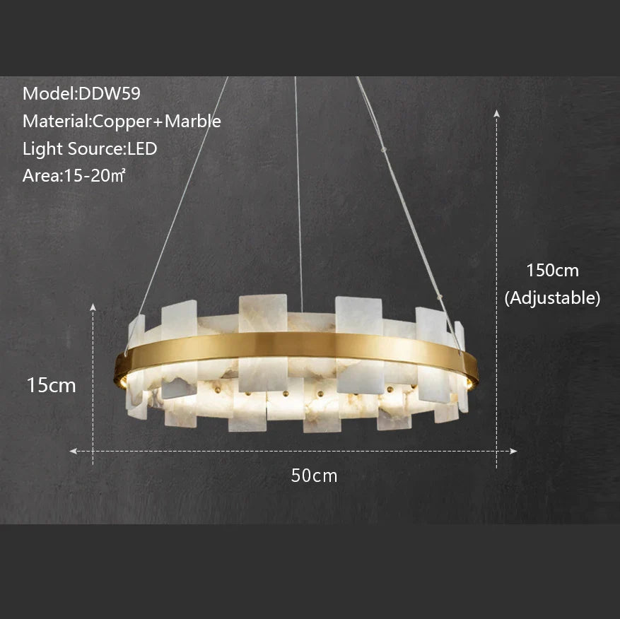 Afralia™ Marble Ceiling Chandelier: Luxury LED Hanging Lamp for Living Room Decor