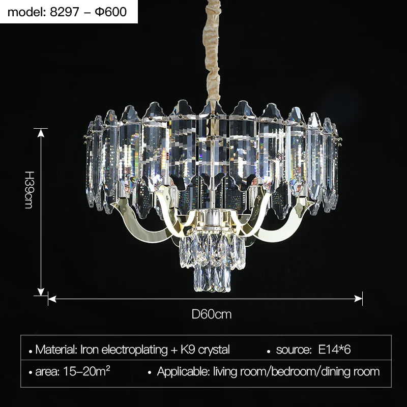 Afralia™ LED Crystal Lamp: Postmodern High-end Chandelier for Living Room, Dining Room, Bedroom