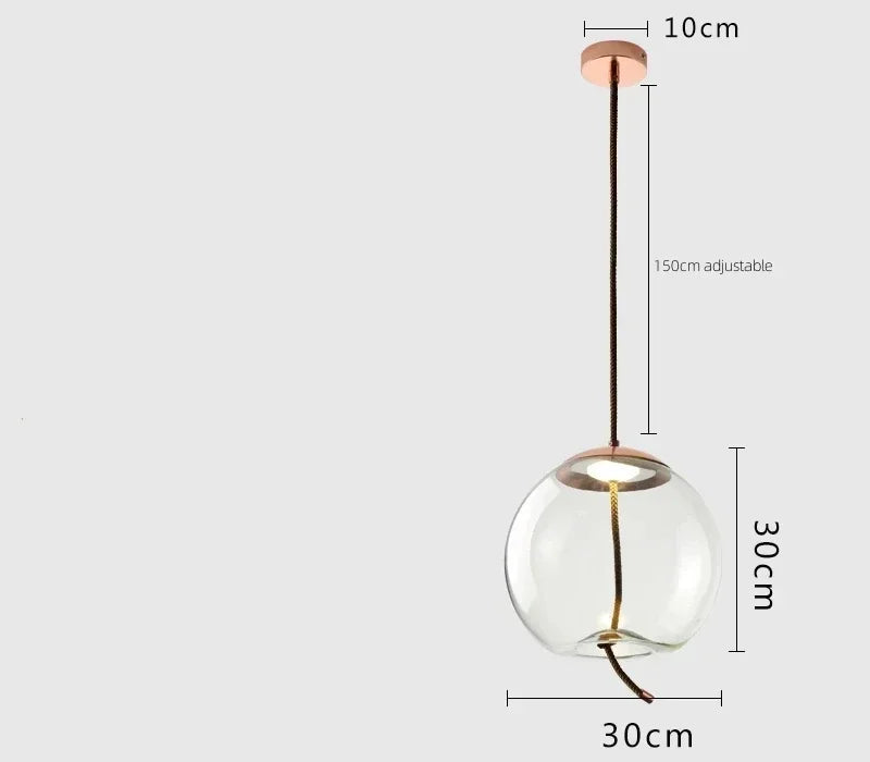 Afralia™ Modern LED Glass Chandelier for Living Room Bedroom Kitchen Pendant Lamp