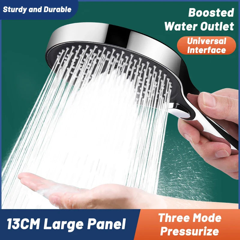 Afralia™ Circular High Pressure Shower Head, Three Modes, Adjustable Water Outlet