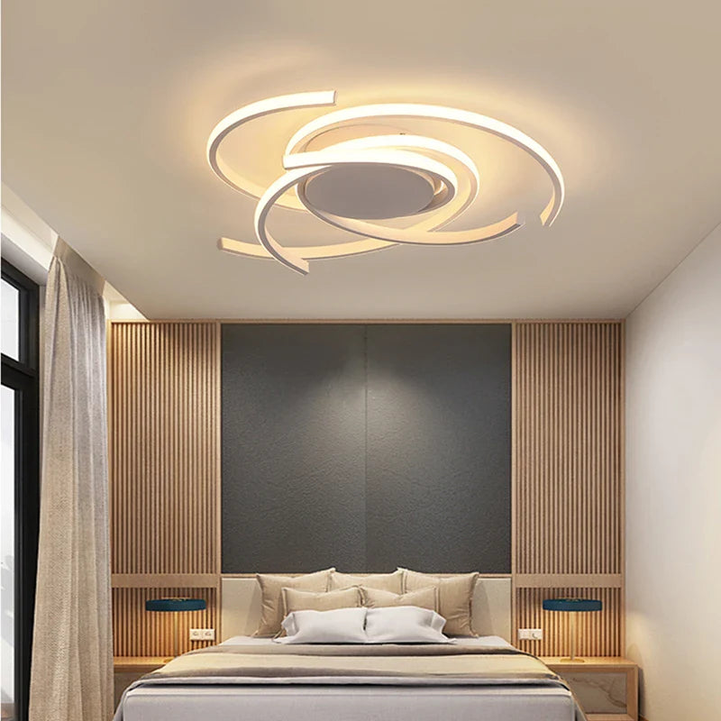 Afralia™ Modern LED Ceiling Lights with Remote Control, Aluminum Home Decor for Living Room