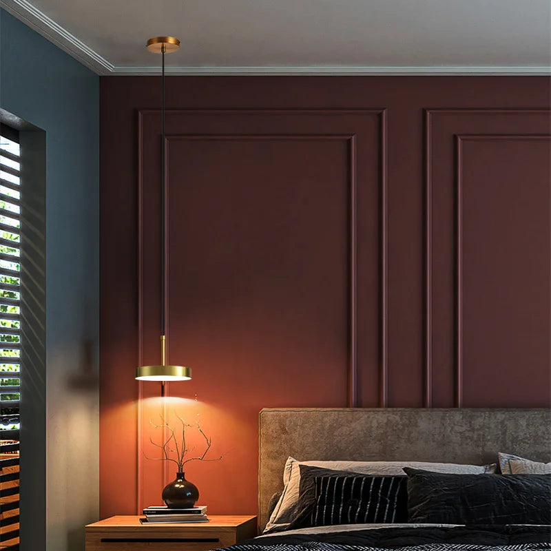 Afralia™ Brass LED Pendant Lights for Modern Nordic Style Bedroom and Dining Room