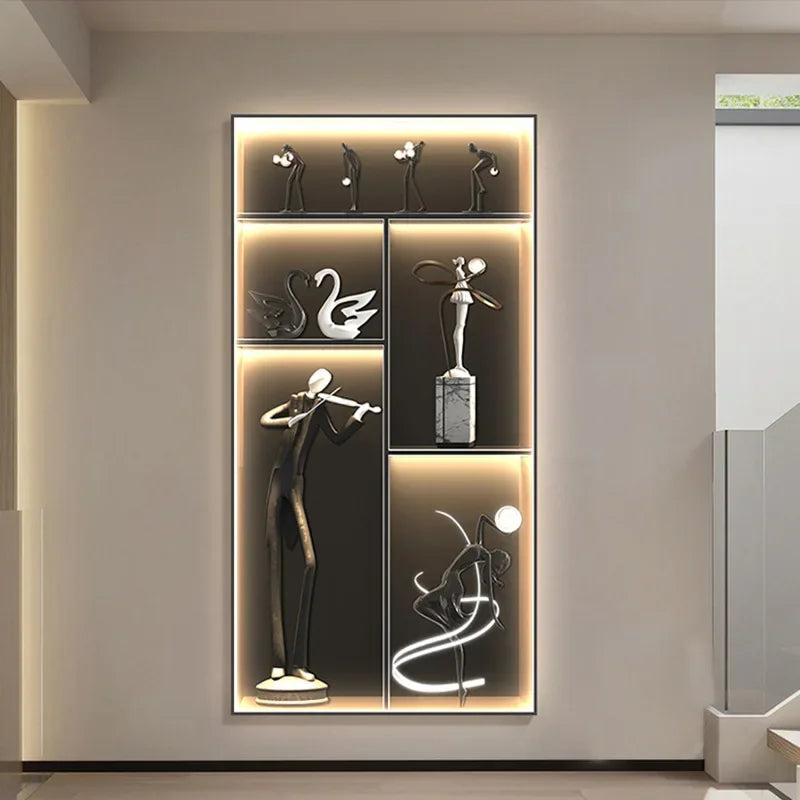 Afralia™ Luminous Wall Mural - Remote Control High-End Art Painting for Modern Living Room & Corridor