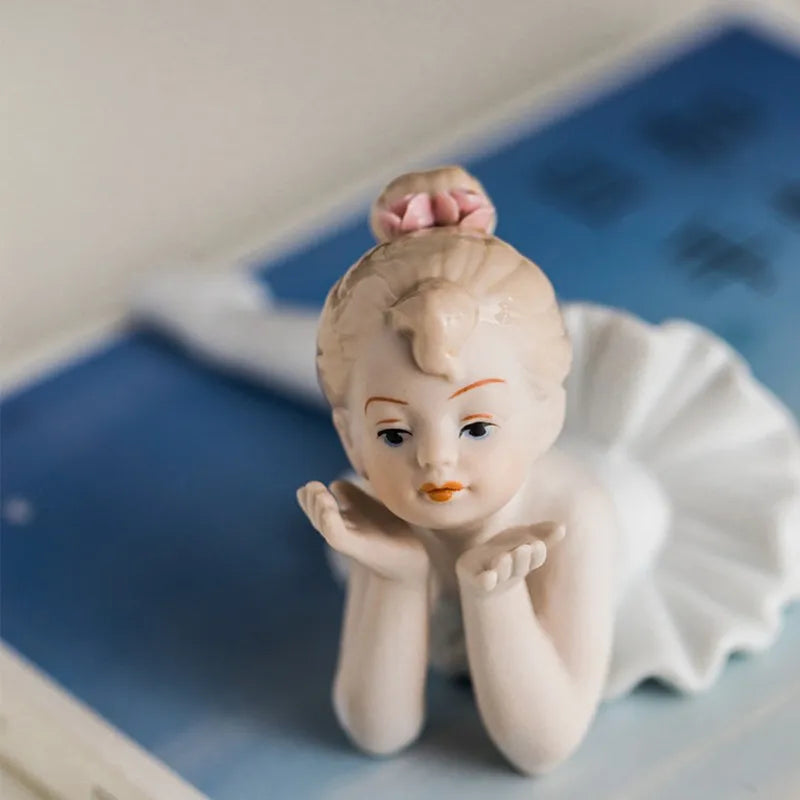 Afralia™ Ceramic Ballet Girl Figurine: Home Decor, Living Room, Bedroom, Kids Gift