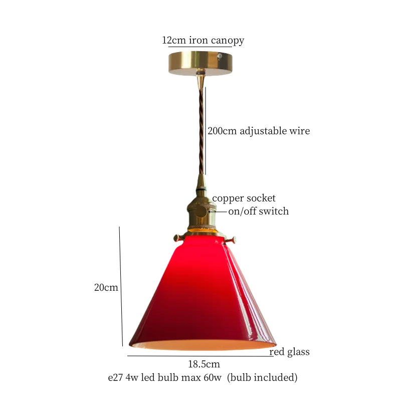 Afralia™ Green Glass LED Pendant Light for Home Decor and Cafe Lighting