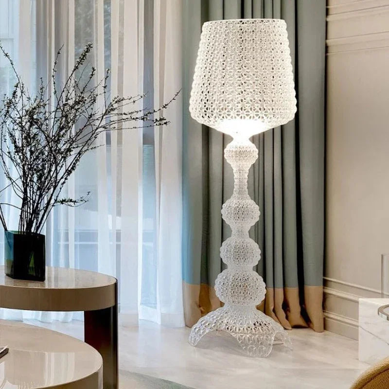 Afralia™ Nordic LED Acrylic Hollow Carved Floor Lamp for Living Room Bedroom Home Decor