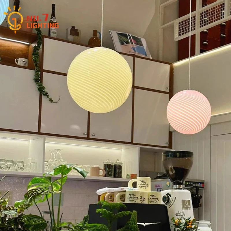 Afralia™ Glass Pendant Lights LED E27 for Dining Room Bedroom