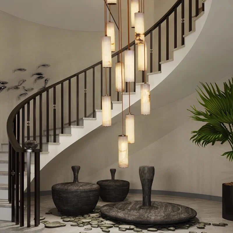 Afralia™ Stylish LED Pendant Chandeliers for Living Room Staircase Indoor Lighting