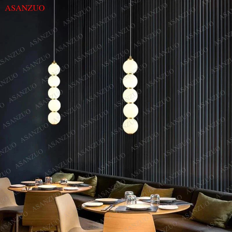 Afralia™ Glass Ball Pendant Lights - Modern Nordic LED Creative Hanging Lamp for Home Decor