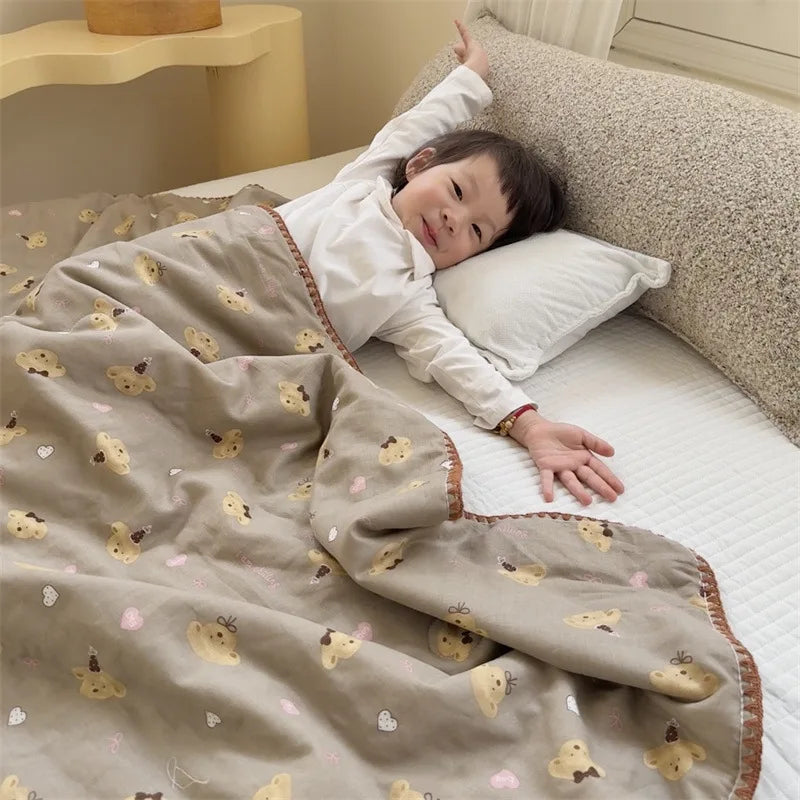 Afralia™ Kids Cartoon Printed Cooling Summer Blanket - Soft Lightweight Comforter