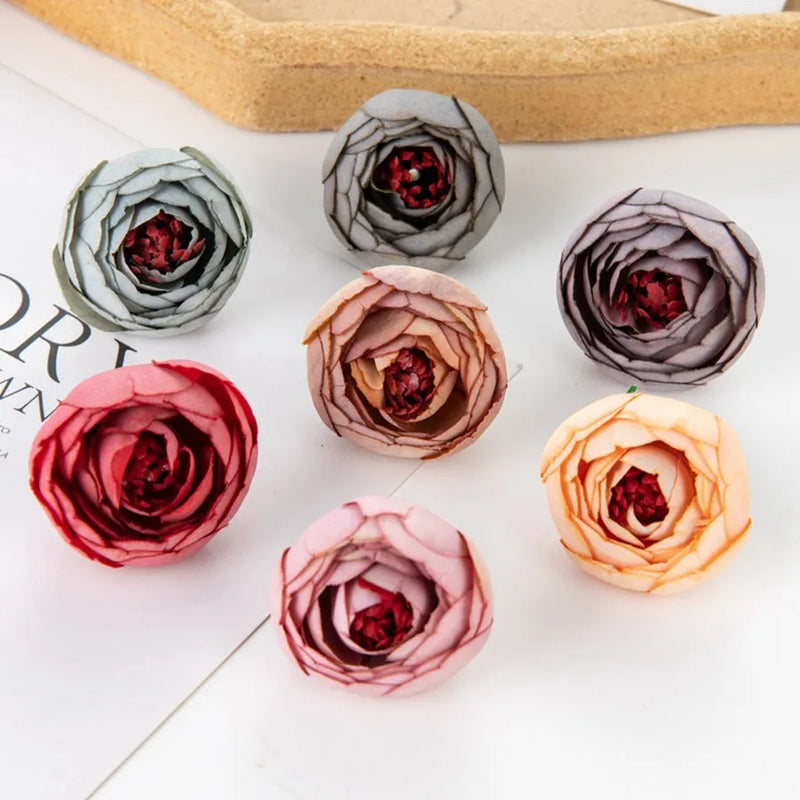 Afralia™ Silk Tea Roses Head 100Pcs Home Wedding Decor Craft Material DIY Bouquet