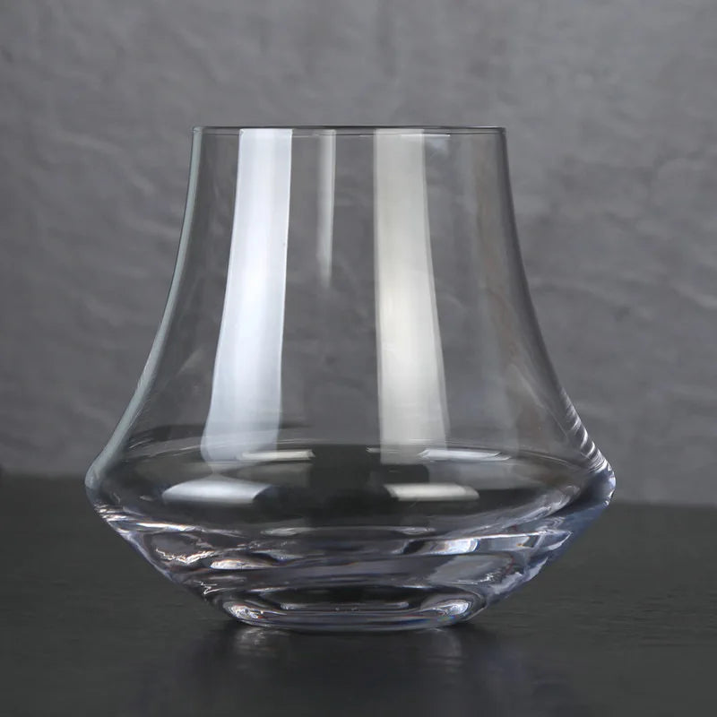 Afralia™ Crystal Whiskey Glass Tumbler | Wind Edge Shape Spirits Cup | Thick Bottom Glass