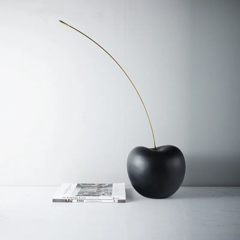 Afralia™ Black Cherry Resin Sculpture Abstract Fruit Home Decor Figurine