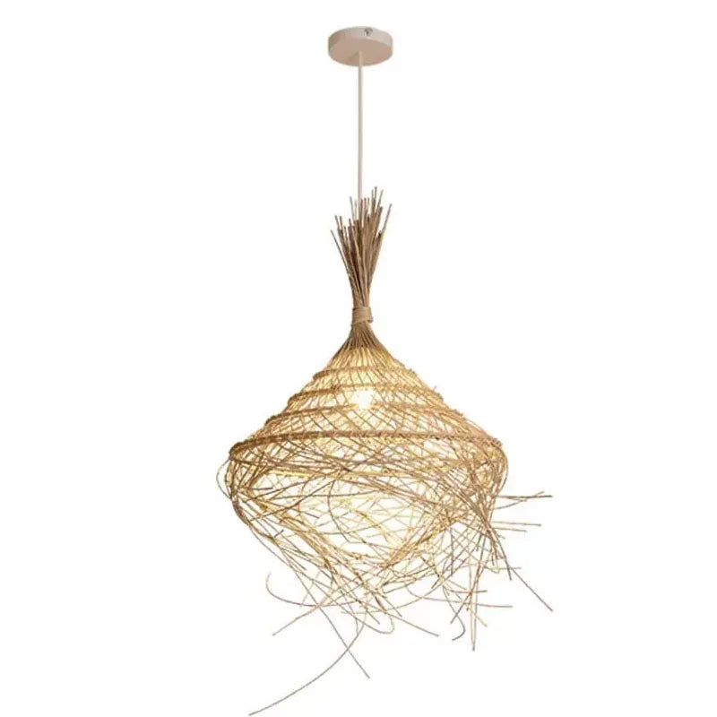 Afralia™ Rattan Chandelier: Elegant LED Pendant Light for Home, Restaurant, and Bar