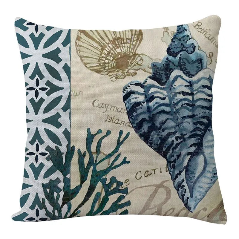 Afralia™ Coastal Cushion Cover - Sea Theme Decorative Sofa Pillowcase
