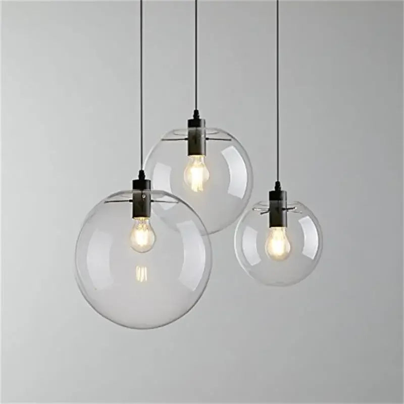 Afralia™ Nordic Glass Ball Pendant Lights - Modern Clear Glass Hanging Lamp