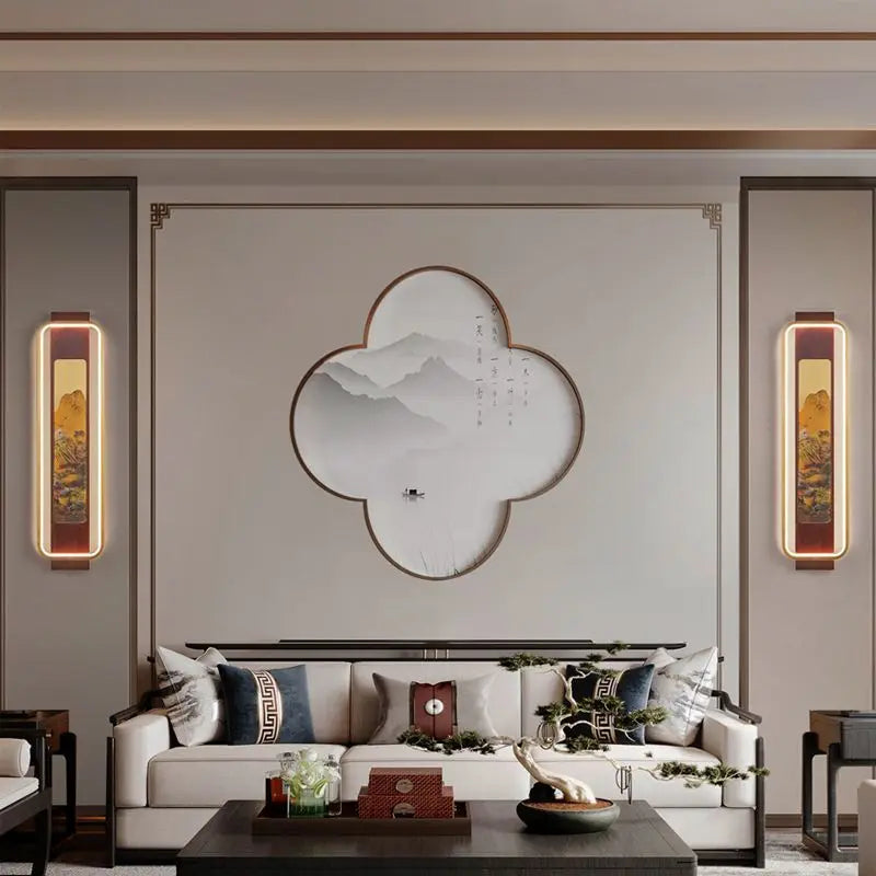 Afralia™ Solid Wood Wall Lamp: Modern Chinese Style, Atmospheric Strip Light for Living Room, Bedroom