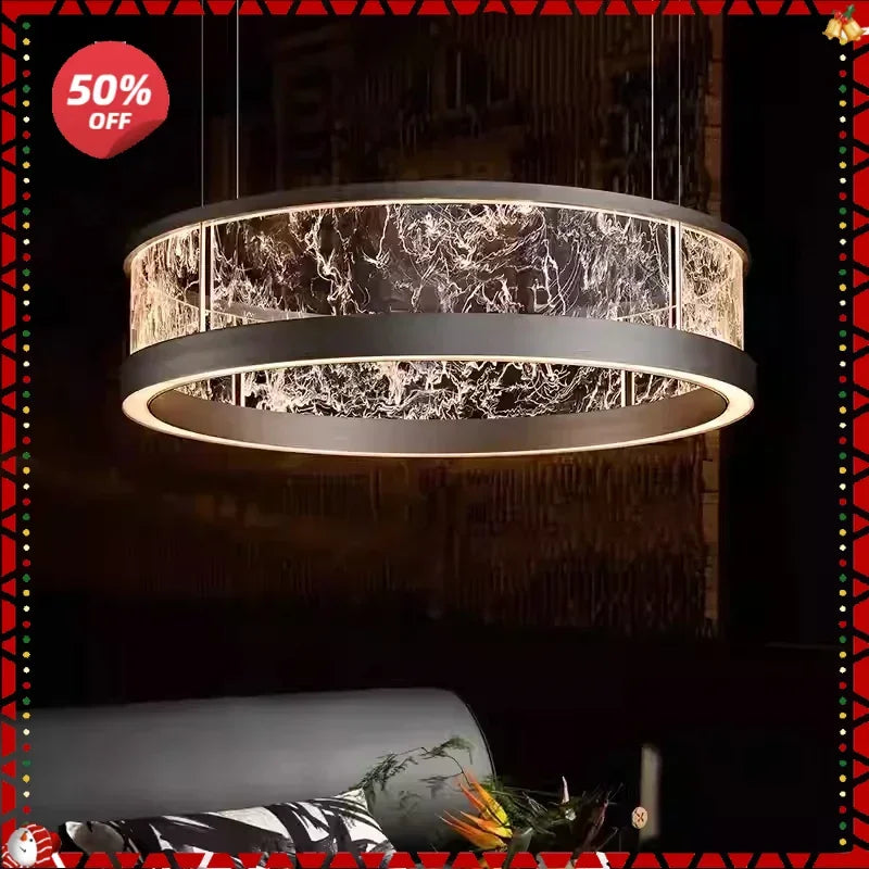 Afralia™ Luxe Ring Chandelier LED Pendant Lights for Modern Minimalist Home Decor