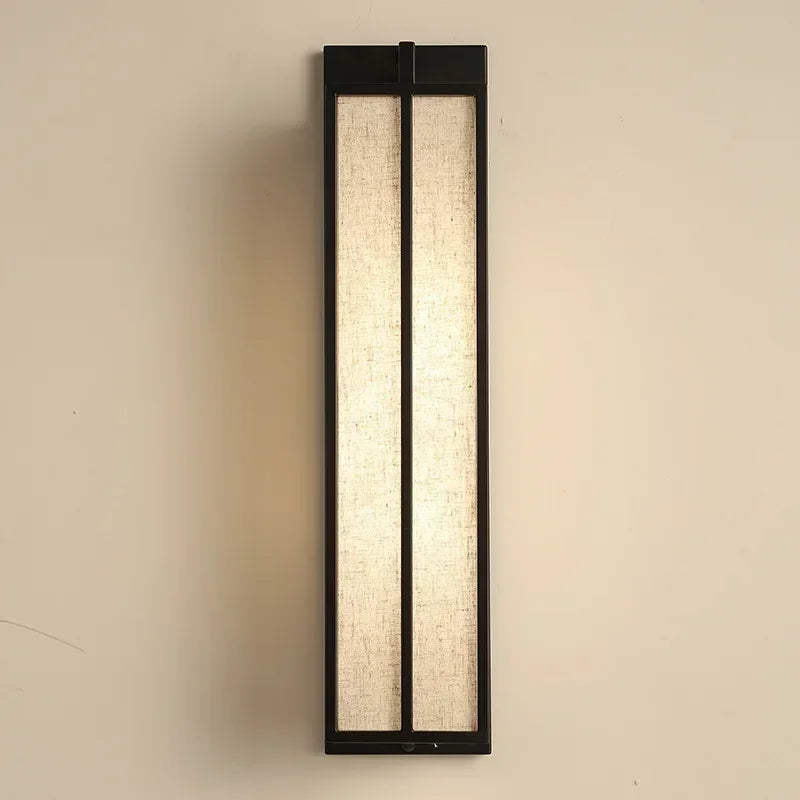 Afralia™ Chinese Style Iron Art Wall Lamp with Linen Cloth Cover