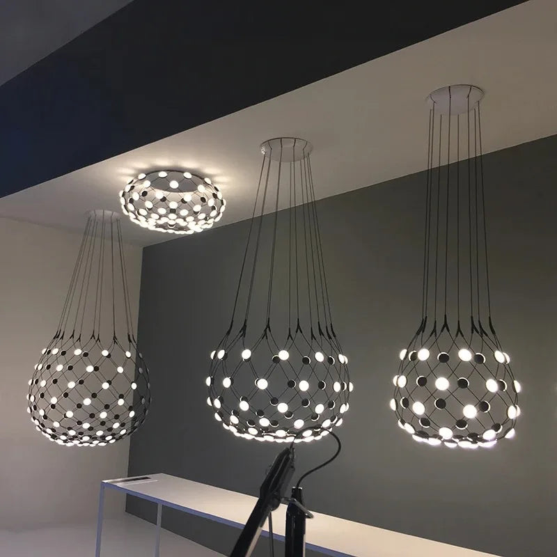 Afralia™ Mesh Ceiling Chandelier: Industrial Living Room Pendant Light for Home Decor