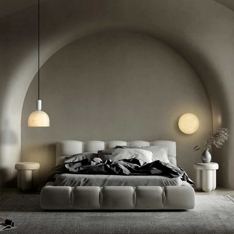 Afralia™ Marble Copper Wall Lamp: Modern Round Shape Luxury LED Lights for Bedroom and Living Room