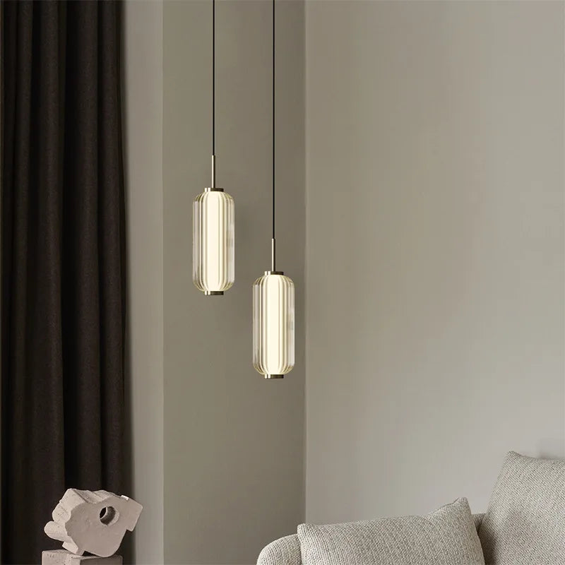 Afralia™ Postmodern Glass Pendant Lamp for Bedroom Study Living Room