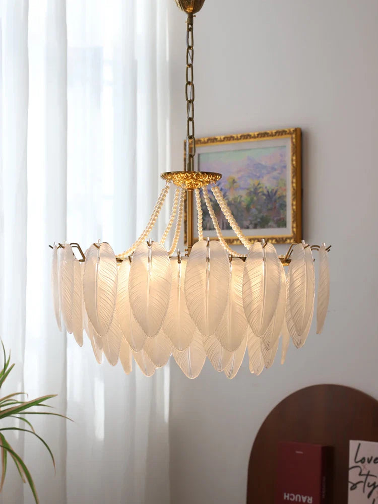 Afralia™ Feather Pendant Chandelier for Luxe Ceiling Decor in French Loft Style