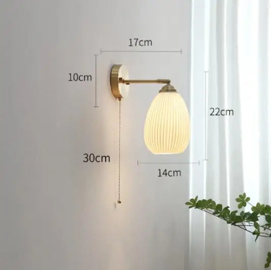 Afralia™ Ceramic Wall Lamp with Knob Switch - Home Lighting