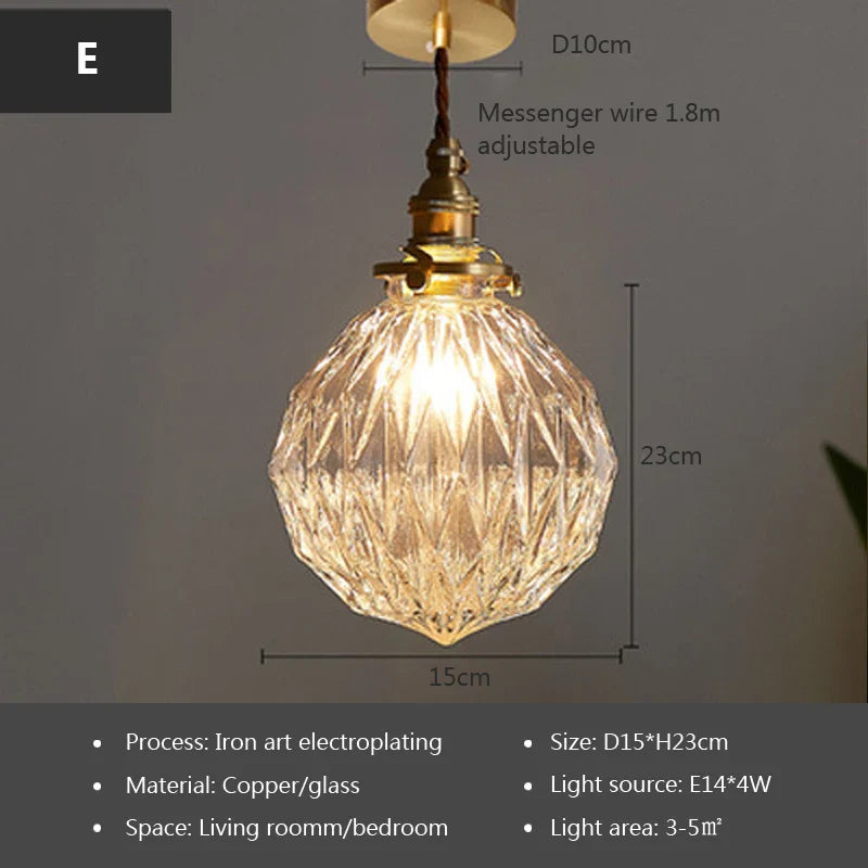 Afralia™ Glass Pendant Light: Nordic Dining Room Retro Lamp, Creative Minimalist Design