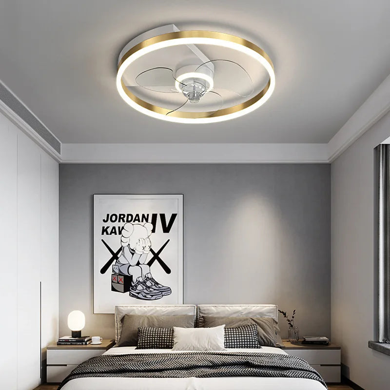 Afralia™ Ceiling Fan Light with Invisible Blades, Remote Control, Modern Design, Silent Operation