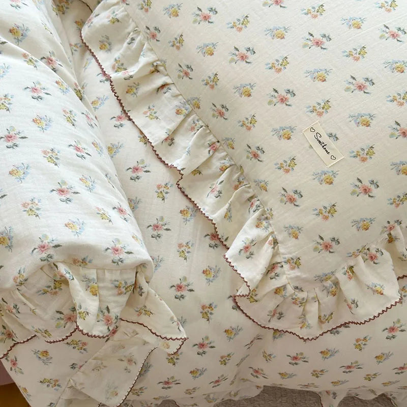 Afralia™ Luxury Nude Double-Layer Cotton Yarn Quilt Cover for Single Double Size Bed