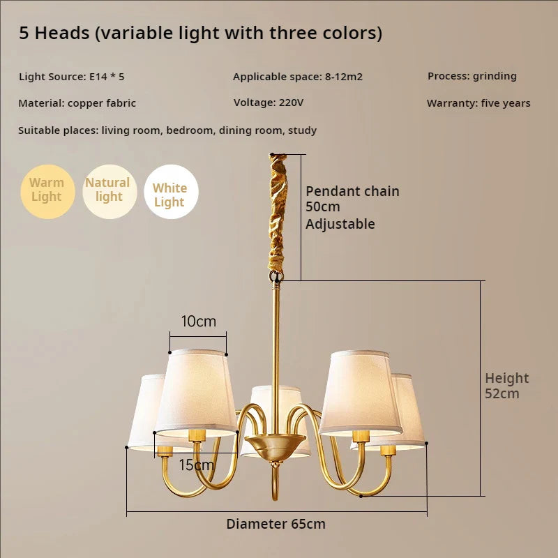 Afralia™ Copper American Chandelier: Modern Luxury for Living Room, Bedroom, and Restaurant