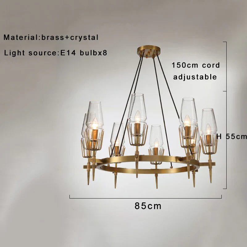 Afralia™ Crystal Bronze Pendant Lamp for Dining Room LED Dimmable Lighting