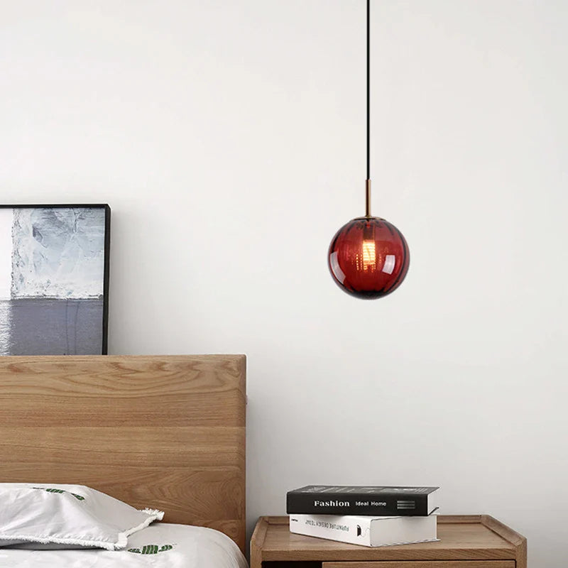 Afralia™ Nordic Glass Pendant Lamp | Globe Hanging Light Fixture for Home & Living Room