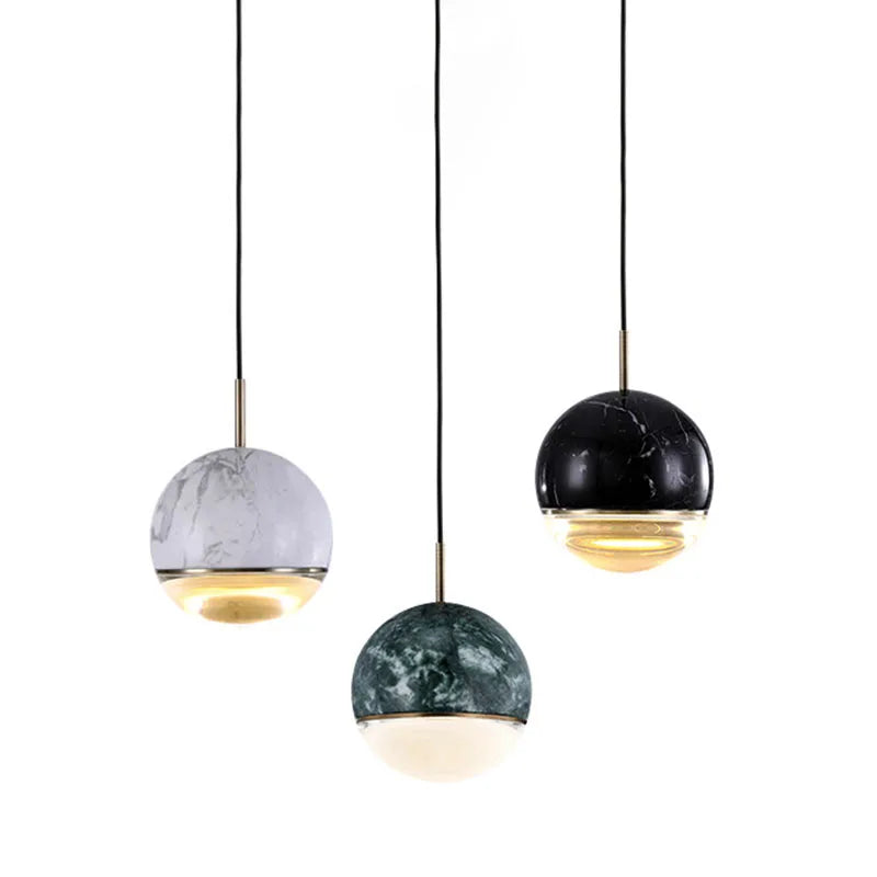 Afralia™ Modern Minimalist Marble Round Chandelier Pendant Lighting