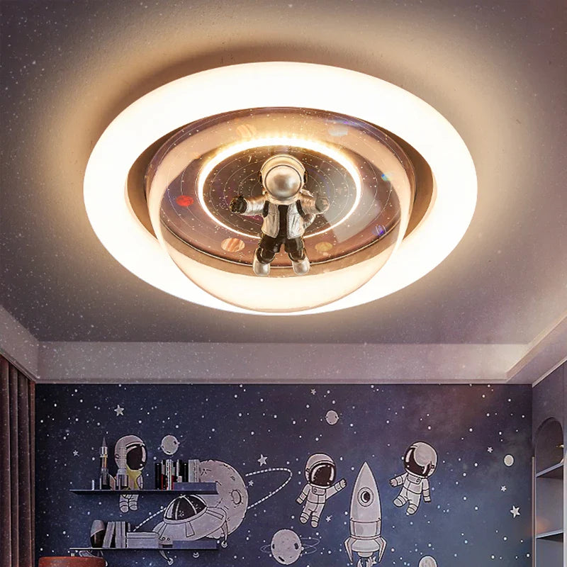 Afralia™ Astronaut LED Ceiling Lights for Children's Room and Bedroom