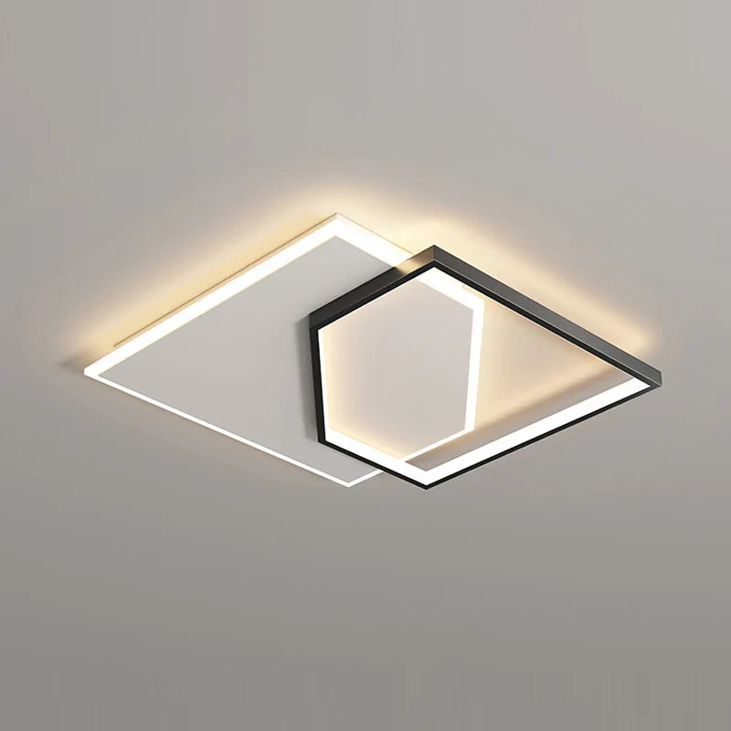 Smart LED Square White Ceiling Lamp for Bedroom, Living Room, Study Room - Afralia™ Chandelier Light