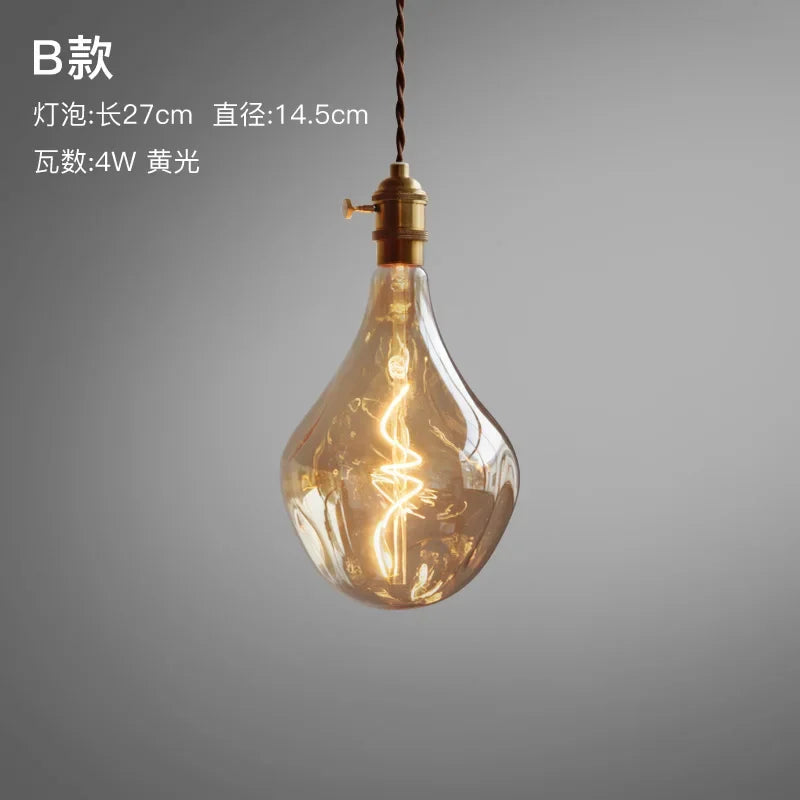 Afralia™ Retro Glass Pendant Lamp for Dining Room Modern Minimalist Lighting Fixture