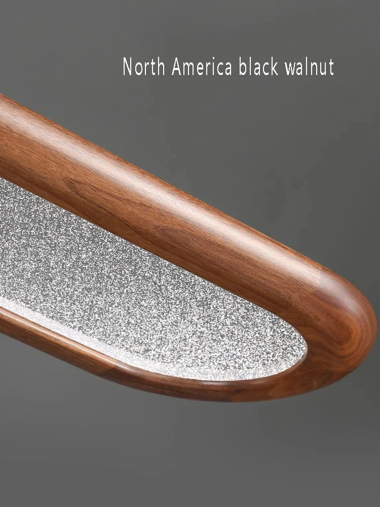 Afralia™ Black Walnut Wooden Ceiling Chandelier LED Pendant Lamp for Modern Home Decor