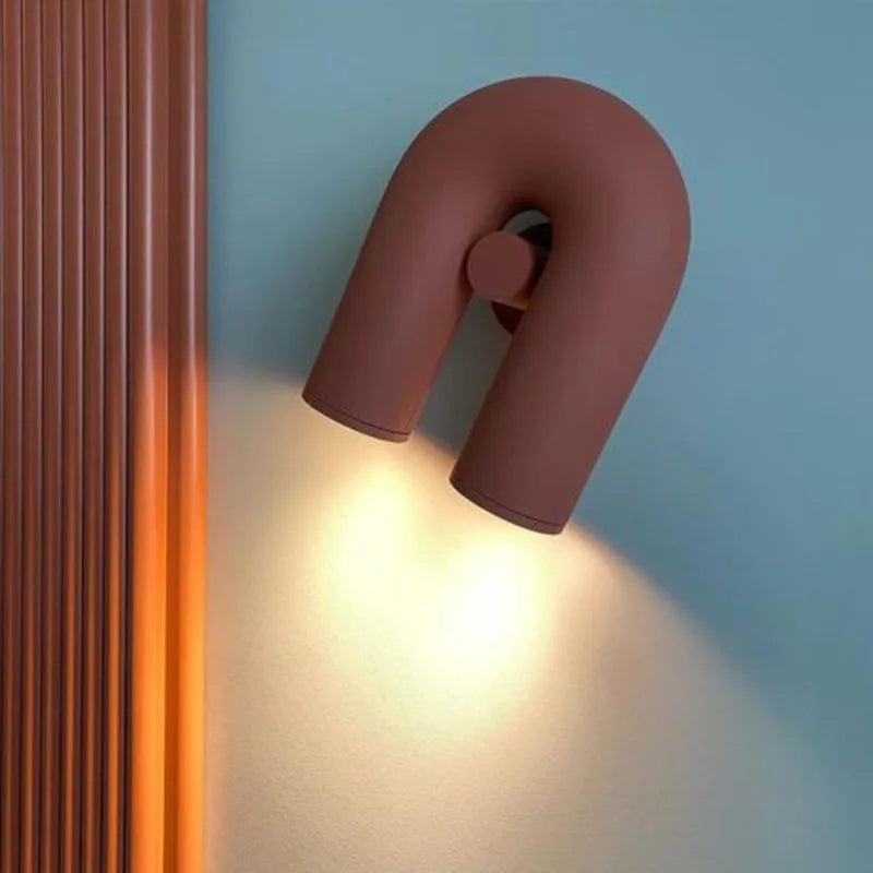 Afralia™ Nordic LED U Shaped Wall Light for Bedroom Living Room TV Background