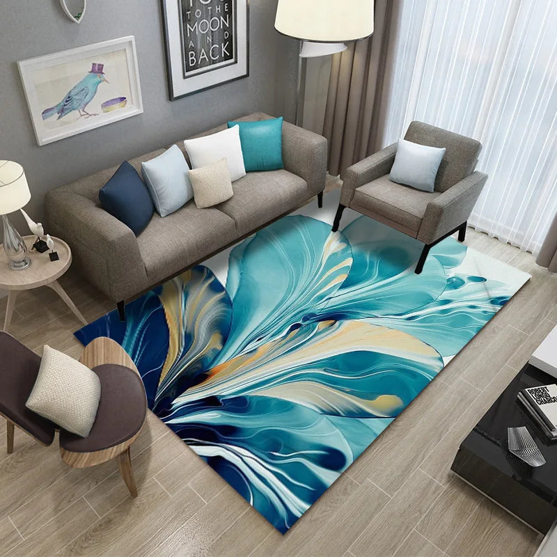 Feather Print Velvety Home Carpets by Afralia™: Quality Rugs for Living Room and Bedroom